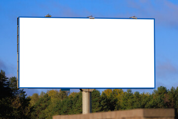 Background for design, white billboards on city streets and along roads