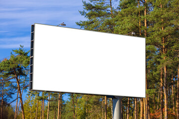 Background for design, white billboards on city streets and along roads