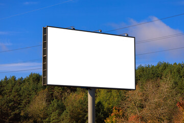 Background for design, white billboards on city streets and along roads