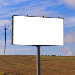 Background for design, white billboards on city streets and along roads