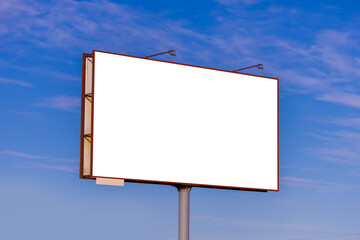 Background for design, white billboards on city streets and along roads