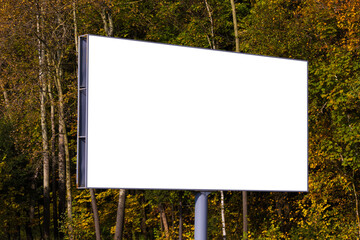 Background for design, white billboards on city streets and along roads