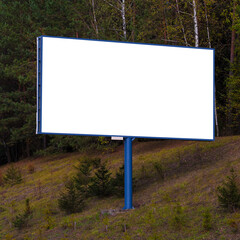 Background for design, white billboards on city streets and along roads