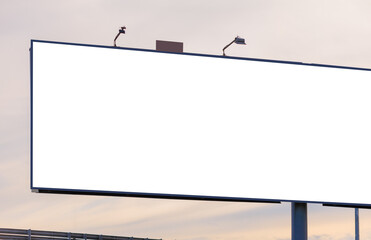 Obraz premium Background for design, white billboards on city streets and along roads