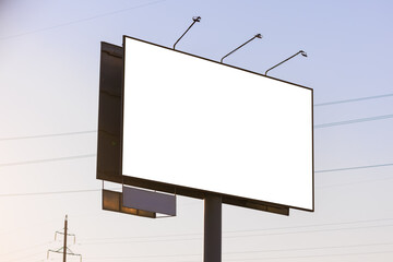 Obraz premium Background for design, white billboards on city streets and along roads