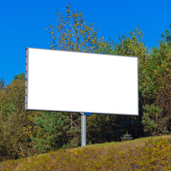 Fototapeta premium Background for design, white billboards on city streets and along roads