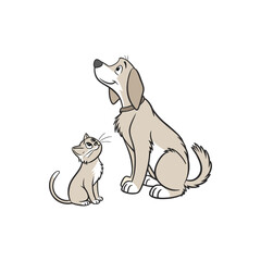 dog and cat vector illustration
