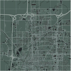 Map of Normal in Illinois in a smooth dark style. Contains layered vector with roads water, parks, etc.