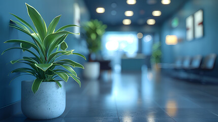 Green flowers in the pots on window