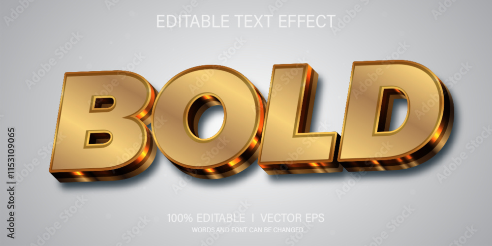 Poster bold vector text effect with modern style design