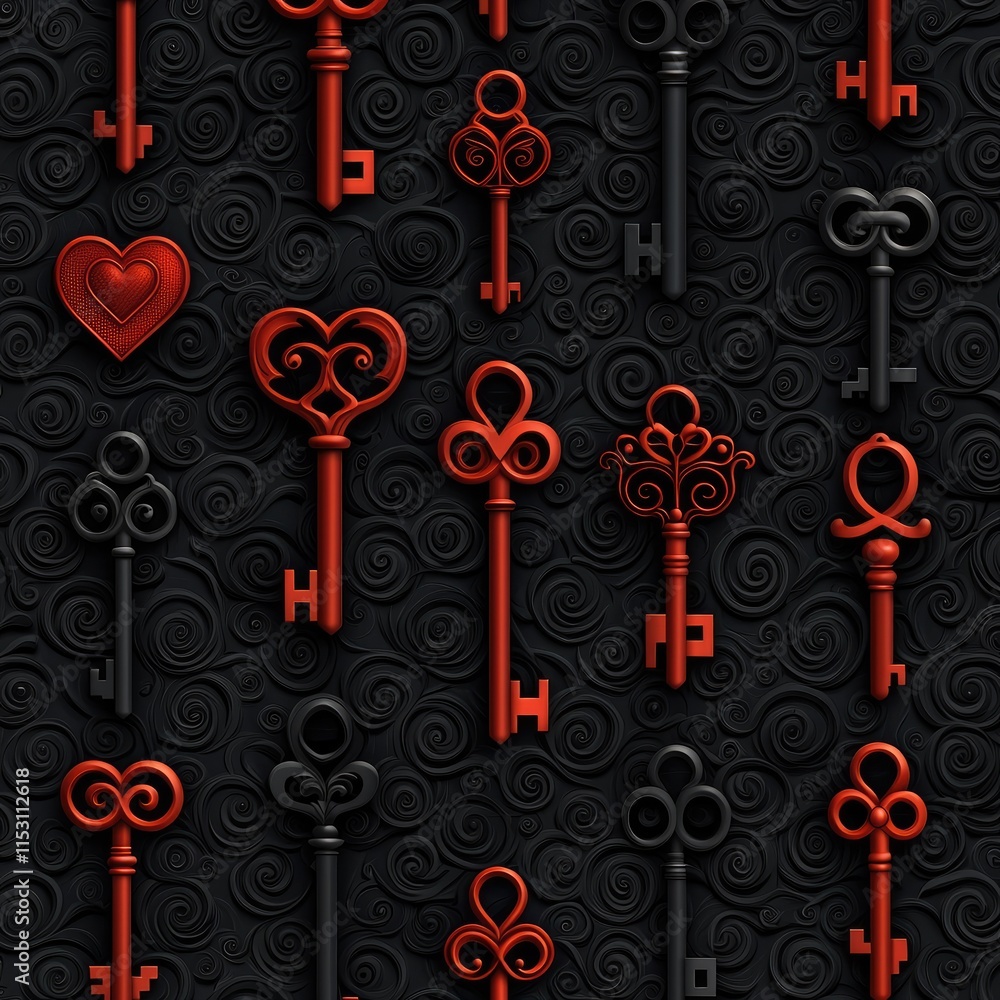 Poster unlocking secrets artistic key designs studio display digital art mystical environment close-up view