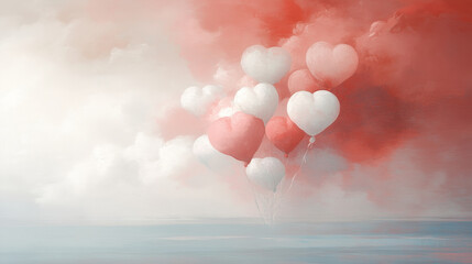 Fototapeta premium Cute Hearts Background Wallpaper