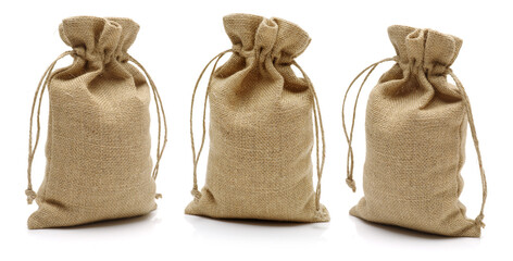 linen bag on white background