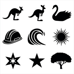 set of silhouettes of animals
