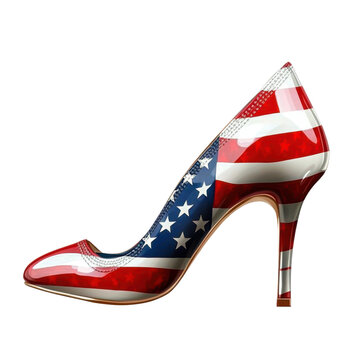 recommend clip art: Patriotic High heels with American Flag- Isolated on transparent background
