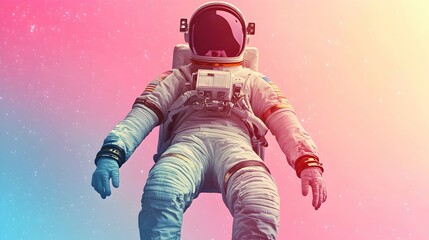 Fototapeta premium Astronaut in Colorful Cosmic Background
