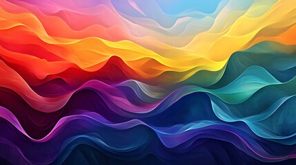 Fototapeta premium Vibrant Abstract Digital Painting: Swirling Rainbow Hues, Dynamically Rendered. AI Generated