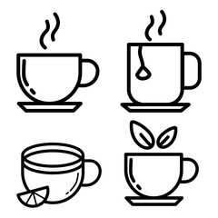 cup of tea icon set