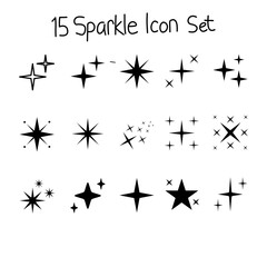 Obraz premium 15 sparkle icon set