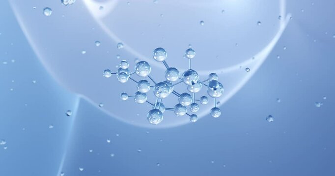 Kynurenine rotating molecular structure, 3d model of molecule, metabolite, looped video