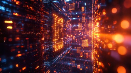 Fototapeta premium Digital Data Stream Abstract Background