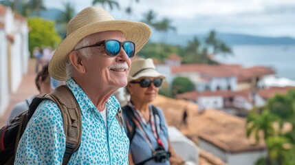 Fototapeta premium Seniors join travel clubs tailored for their needs, exploring destinations with guided tours and accessible amenities