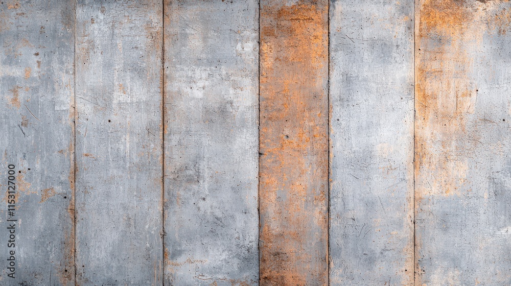 Poster weathered wall with mix of gray and rust colors, showcasing texture and depth. this abstract design 