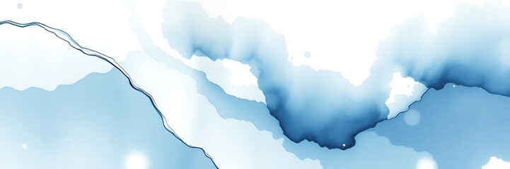 Obraz premium Delicate watercolor depiction of tranquil water with strong chiaroscuro contrasts