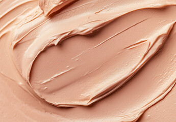 Close-up of a pink clay cosmetic texture for the face and body, a cream or mask with oil