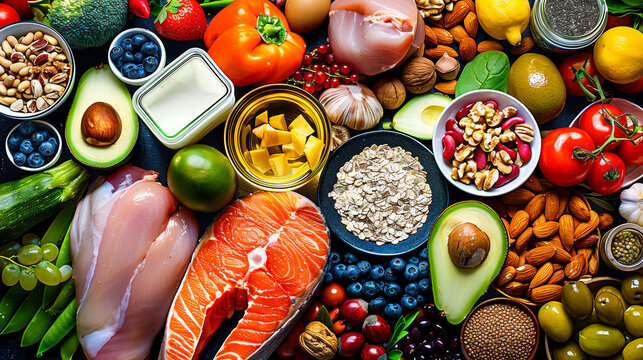 Group of healthy food for flexitarian diet 