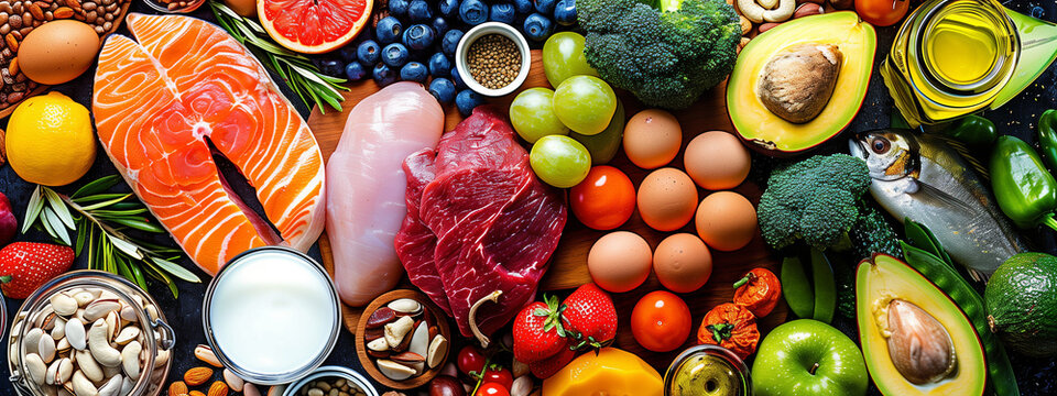 Group of healthy food for flexitarian diet 