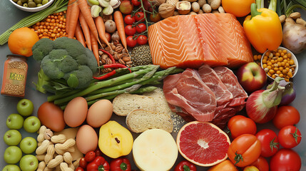 Group of healthy food for flexitarian diet 