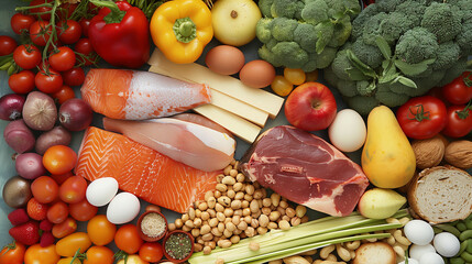 Group of healthy food for flexitarian diet 