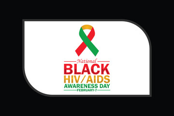 National Black HIV AIDS Awareness Day. February 7. Holiday concept. Template for background, banner, card, poster with text inscription. Vector illustration