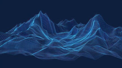 Abstract Wireframe Mountain Landscape