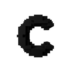 Fototapeta premium 3D Voxel Letter C in a Minimalist Block Design