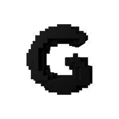 Obraz premium 3D Voxel Letter G in a Minimalist Block Design