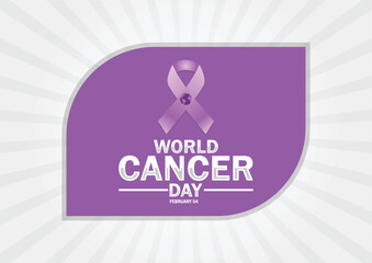 World Cancer Day wallpaper with shapes and typography, banner, card, poster, template. World Cancer Day, Modern background