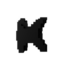 Fototapeta premium 3D Voxel Letter K in a Minimalist Block Design