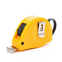 Fototapeta premium yellow tape measure isolated on white background