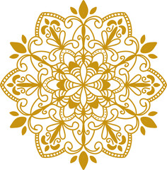 Islamic mandala ornament for Eid or Ramadan decoration. Floral mandala vector art.