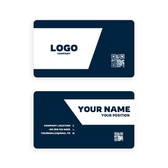 white blue vector design of your business card template for company information card