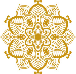 Islamic mandala ornament for Eid or Ramadan decoration. Floral mandala vector art.