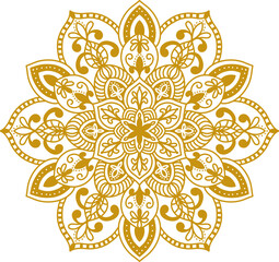 Islamic mandala ornament for Eid or Ramadan decoration. Floral mandala vector art.