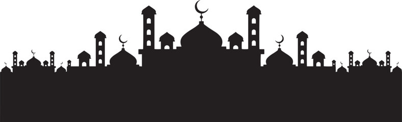 mosque in town silhouette png
