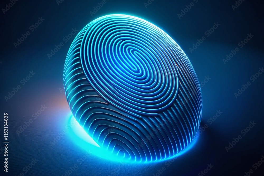 Poster futuristic fingerprint scan: secure online identity authentication concept