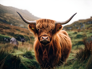 Unique photography of beautiful Highland cow