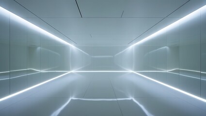 Empty white dark room, Modern Futuristic Sci Fi Background