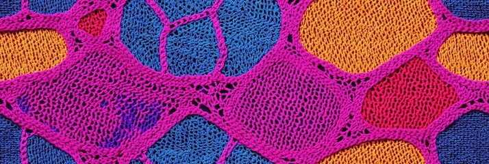 Seamless Linen Knit Textile Background with Colorful Geometric Patterns And Shapes