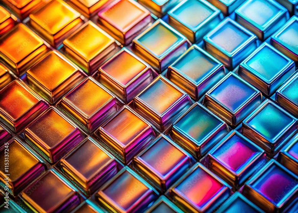 Poster geometric abstract background: overlapping square grid pattern